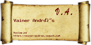 Vainer András névjegykártya