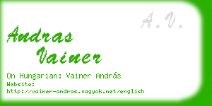andras vainer business card