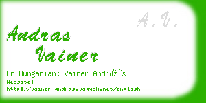 andras vainer business card